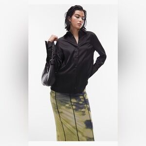 Topshop Satin button up shirt